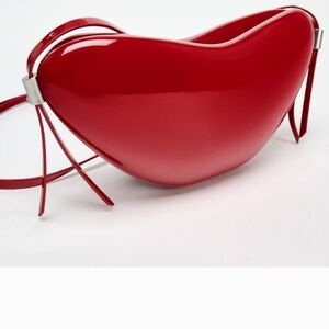 Zara Red Lip-Shaped Shoulder Bag. Like New